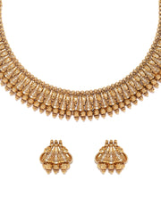 22K Gold Plated Studded Teample Necklace Set