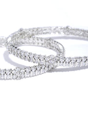 Dazzle Date-American Diamond Silver-Plated Set of 2 Bangles