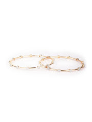 Rosy Refresh - Set of 2 American Diamond Rose Gold Plated Bangles Set