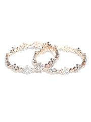 American Diamond Rose Gold Plated Bangle Set