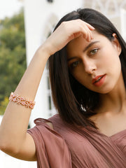 Snowflake Flutter - Pink American Diamond Rose Gold Plated Set of 2 Bangles