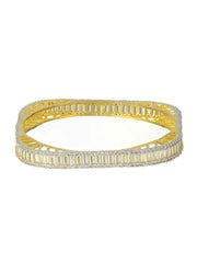 Baguette American Diamond Gold-Plated Bangle Set of 2