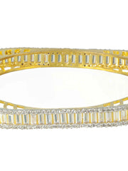 Baguette American Diamond Gold-Plated Bangle Set of 2