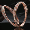 Elegant American Diamond Rose Gold-Plated Bangle Set of 2