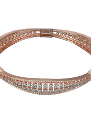 Elegant American Diamond Rose Gold-Plated Bangle Set of 2