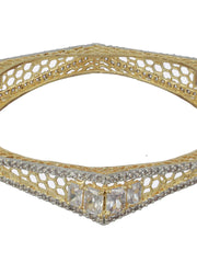 Hexagon American Diamond Gold-Plated Bangle Set of 2