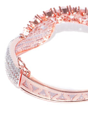 Love Bound-Rose Gold-Plated American Diamond Studded Bracelet