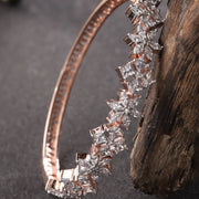 Rose Gold-Plated American Diamond Bracelet in Floral Pattern