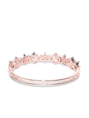 Rose Gold-Plated American Diamond Bracelet in Floral Pattern