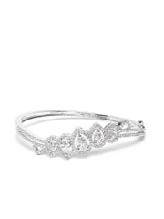 American Diamond Silver Plated Bangle Style Bracelet