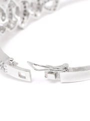 American Diamond Silver Plated Bangle Style Bracelet