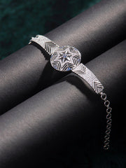 American Diamond Silver Plated Star Bracelet