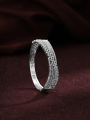 American Diamond Brilliance Adorns Our Silver-Plated Bracelet