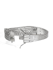 American Diamond Brilliance Adorns Our Silver-Plated Bracelet