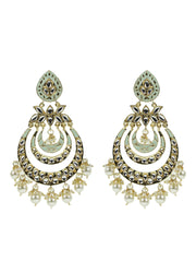 Kundan Studded and beaded Chandbali Earring