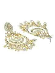 Kundan Studded and beaded Chandbali Earring