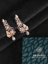 Rose Gold Plated American Diamond Floral Drop Earring