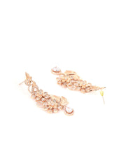 Rose Gold Plated American Diamond Floral Drop Earring