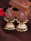 Pink Stoned Jhumkas