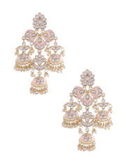 Pale Pink Kundan Jhumkas