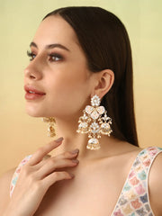 Pale Pink Kundan Jhumkas