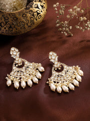 Pearl Kundan Floral Earrings