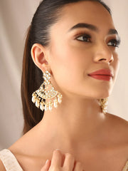 Pearl Kundan Floral Earrings