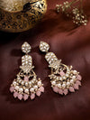 Kundan and Pink Beads Elegant Earrings