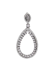 Elegant Silver American Diamond Drop Earrings