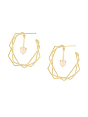 Gold-Plated Geometric Half Hoop Earrings