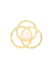 Geometric Circles Gold Plated Pearl Stud Earrings