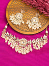 Gold & White Floral Kundan Jewellery Set