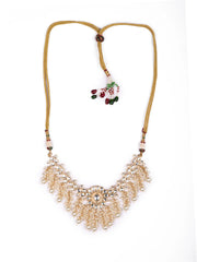 Gold & White Floral Kundan Jewellery Set