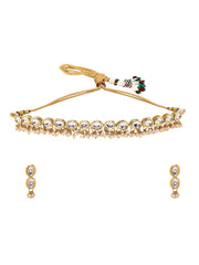 A Fusion of Kundan and Pearl in Gold-Plated Jewellery Set