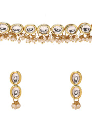 A Fusion of Kundan and Pearl in Gold-Plated Jewellery Set