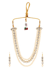 Elegance in Harmony with Kundans and Pearls Jewellery Set