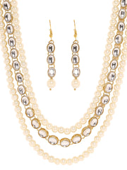 Elegance in Harmony with Kundans and Pearls Jewellery Set