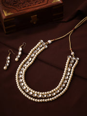 Elegance in Harmony with Kundans and Pearls Jewellery Set