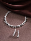 Dashing Silver-Plated American Diamond Jewelry Set