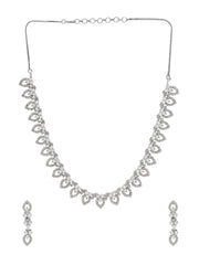 Dashing Silver-Plated American Diamond Jewelry Set