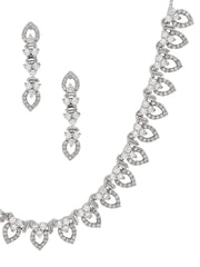 Dashing Silver-Plated American Diamond Jewelry Set