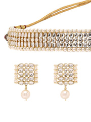 Charming Kundans and Pearl combo Choker Set