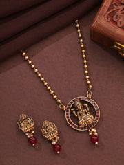 Temple Ruby Stoned Jewellery Set