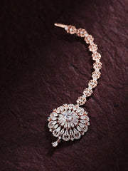 American Diamond Maangtika Collection in Exquisite Rose Gold Plating