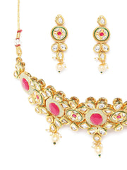 Kundan Ruby Pearls Gold Plated Choker