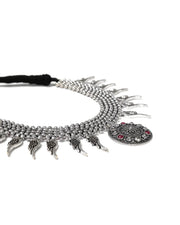 Ruby German Silver Oxidised Jewellery Set