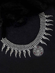 Ruby German Silver Oxidised Jewellery Set