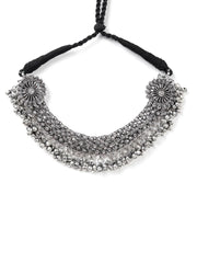 German Silver Oxidised Ghungroo Necklace