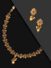 Pearls Beads Floral Jewellery Set