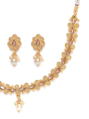 Pearls Beads Floral Jewellery Set